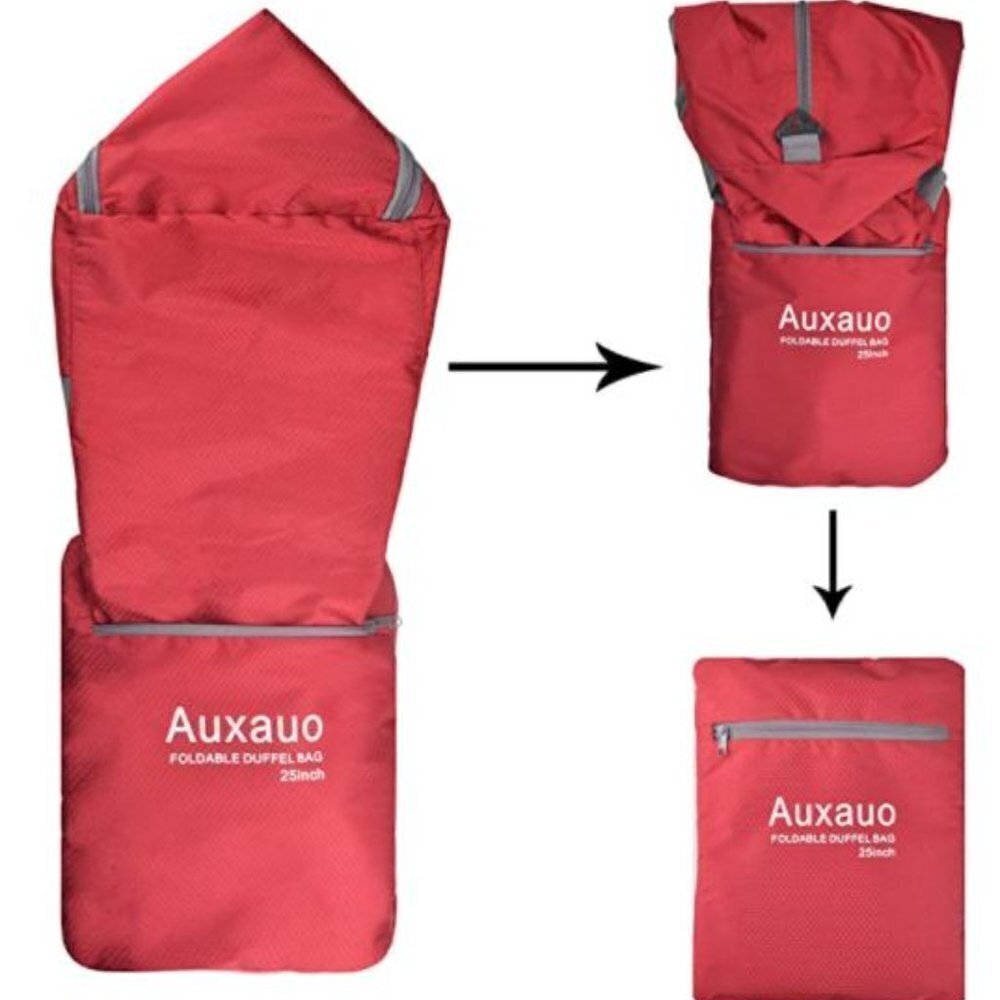 New 65L Travel Duffel Bag Foldable/Lightweight,RED - Picture 4 of 15